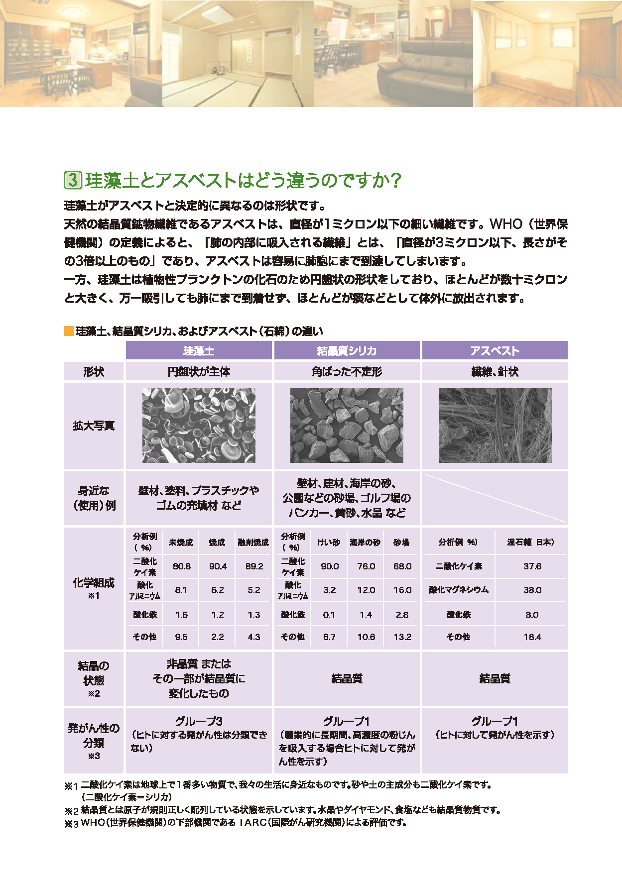 珪藻土とアスベストはどう違うのですが？